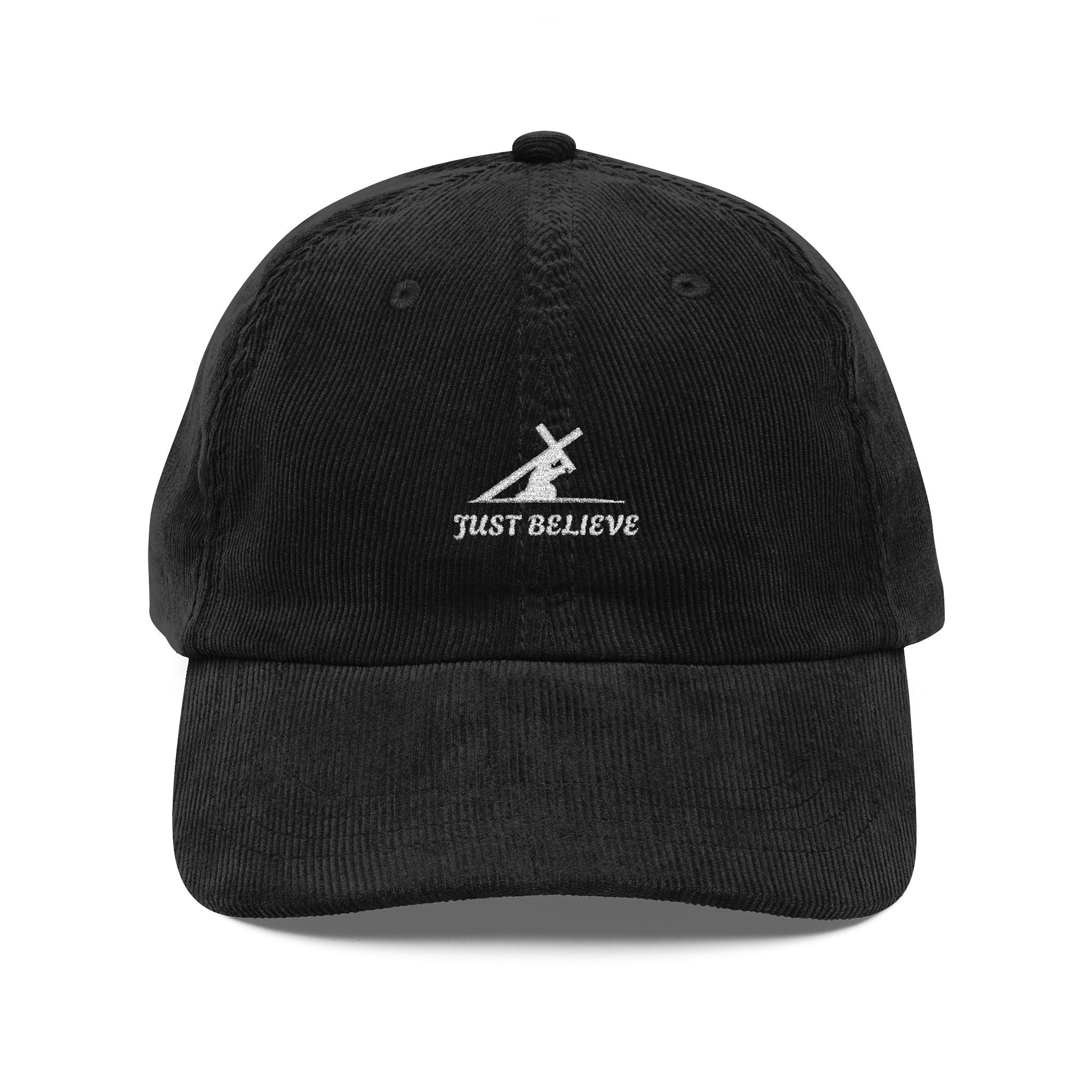 'Just Believe' Embroidered - Vintage Corduroy Cap