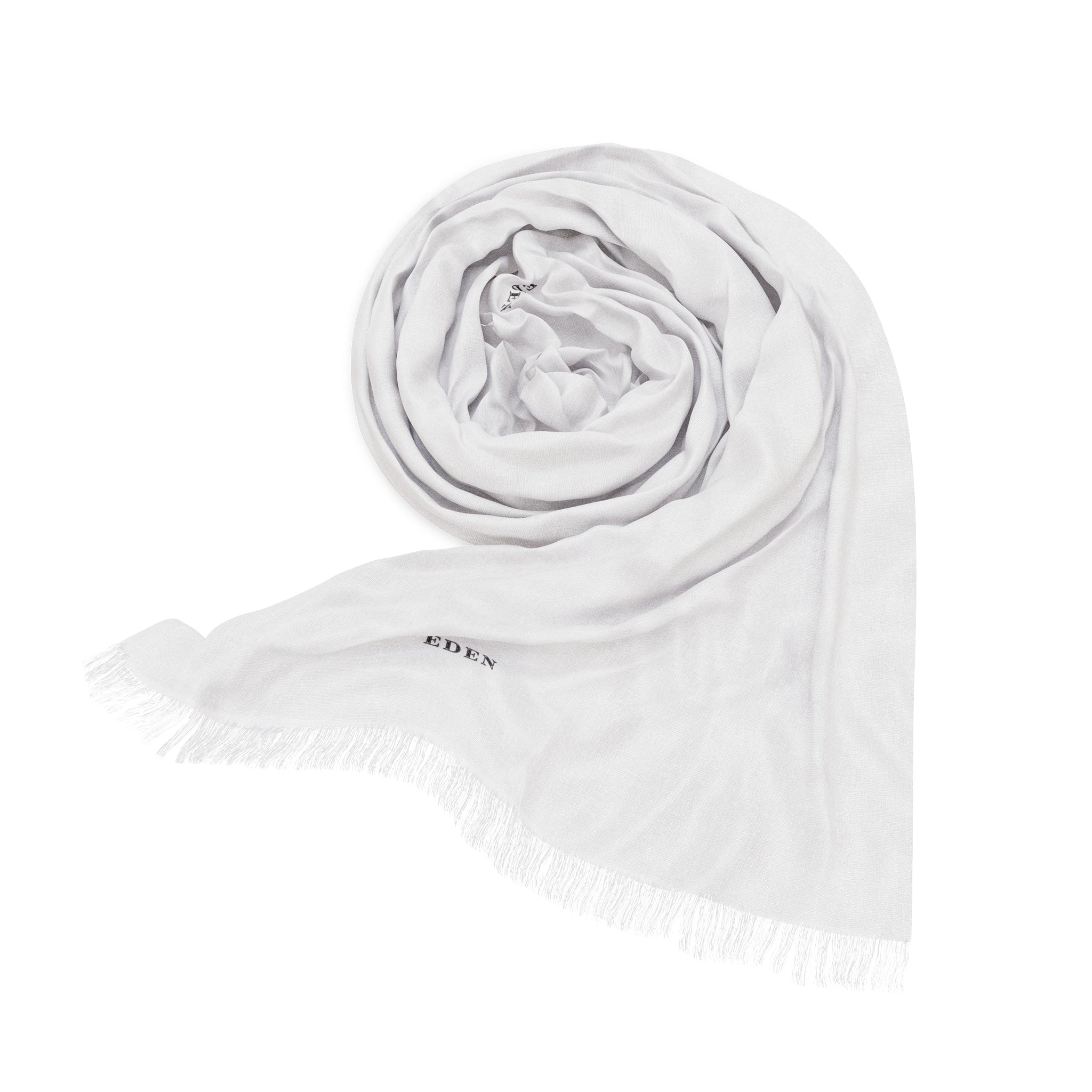 Light Scarf — Minimal White Lightweight Fringe Scarf