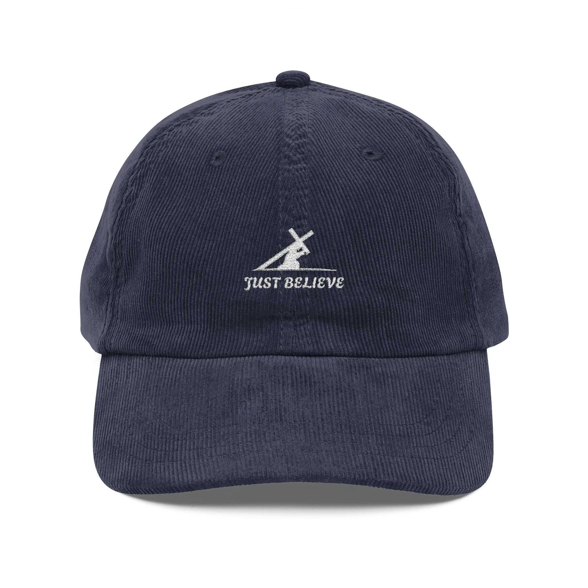 'Just Believe' Embroidered - Vintage Corduroy Cap