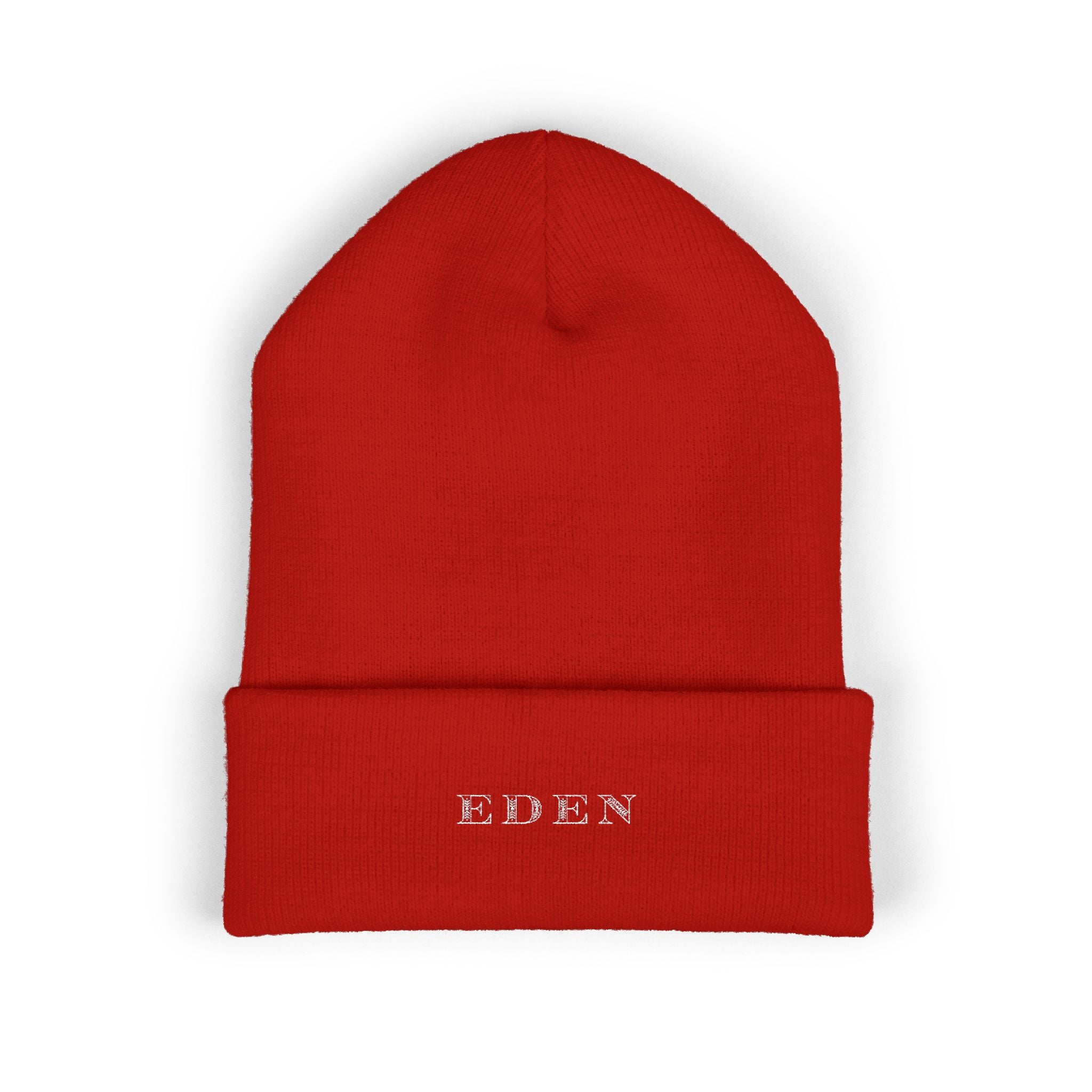 Knit Winter Hat  — Embroidered 'EDEN'