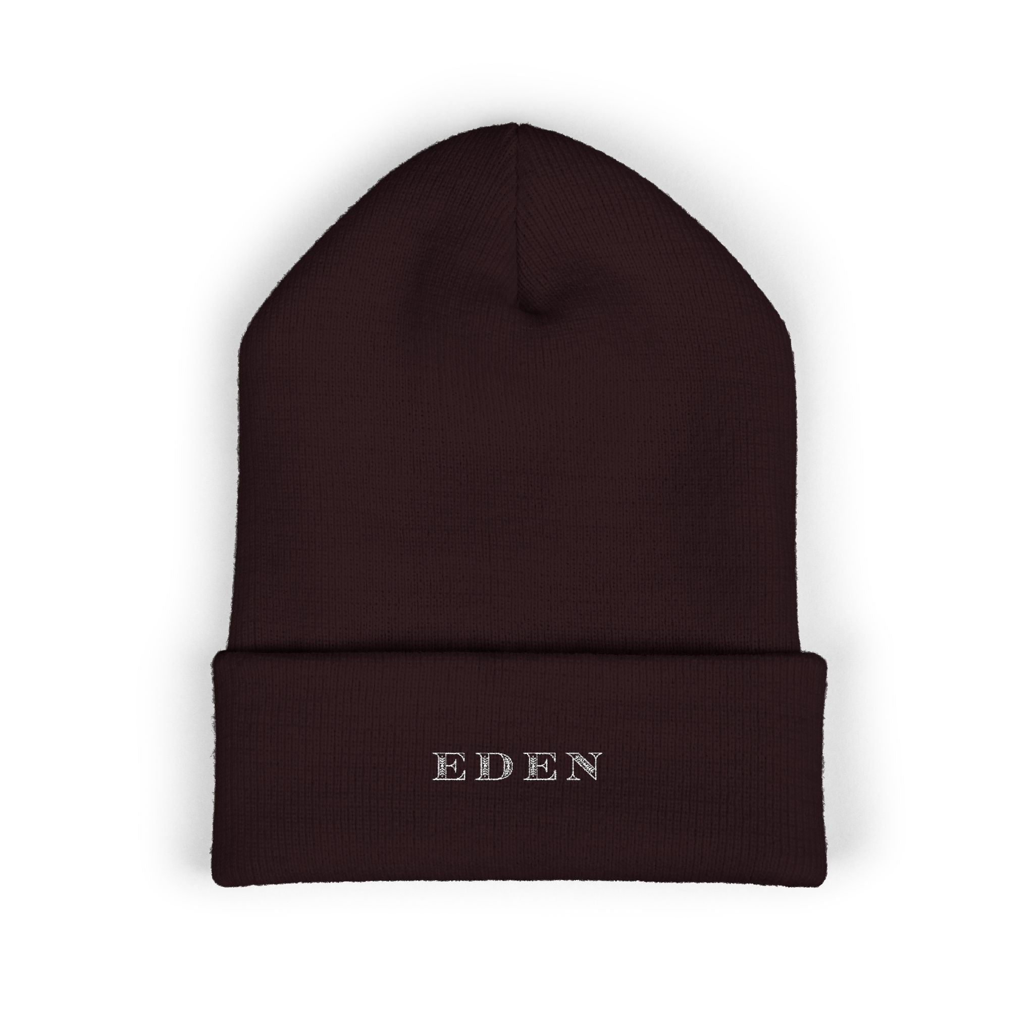 Knit Winter Hat  — Embroidered 'EDEN'
