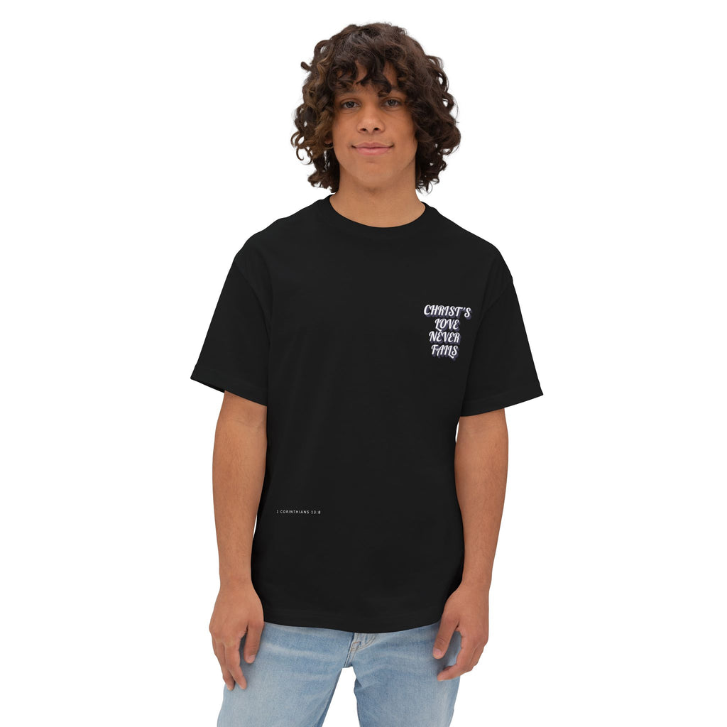 Christ’s Love Never Fails – Unisex Oversized Christian Tee | Eden