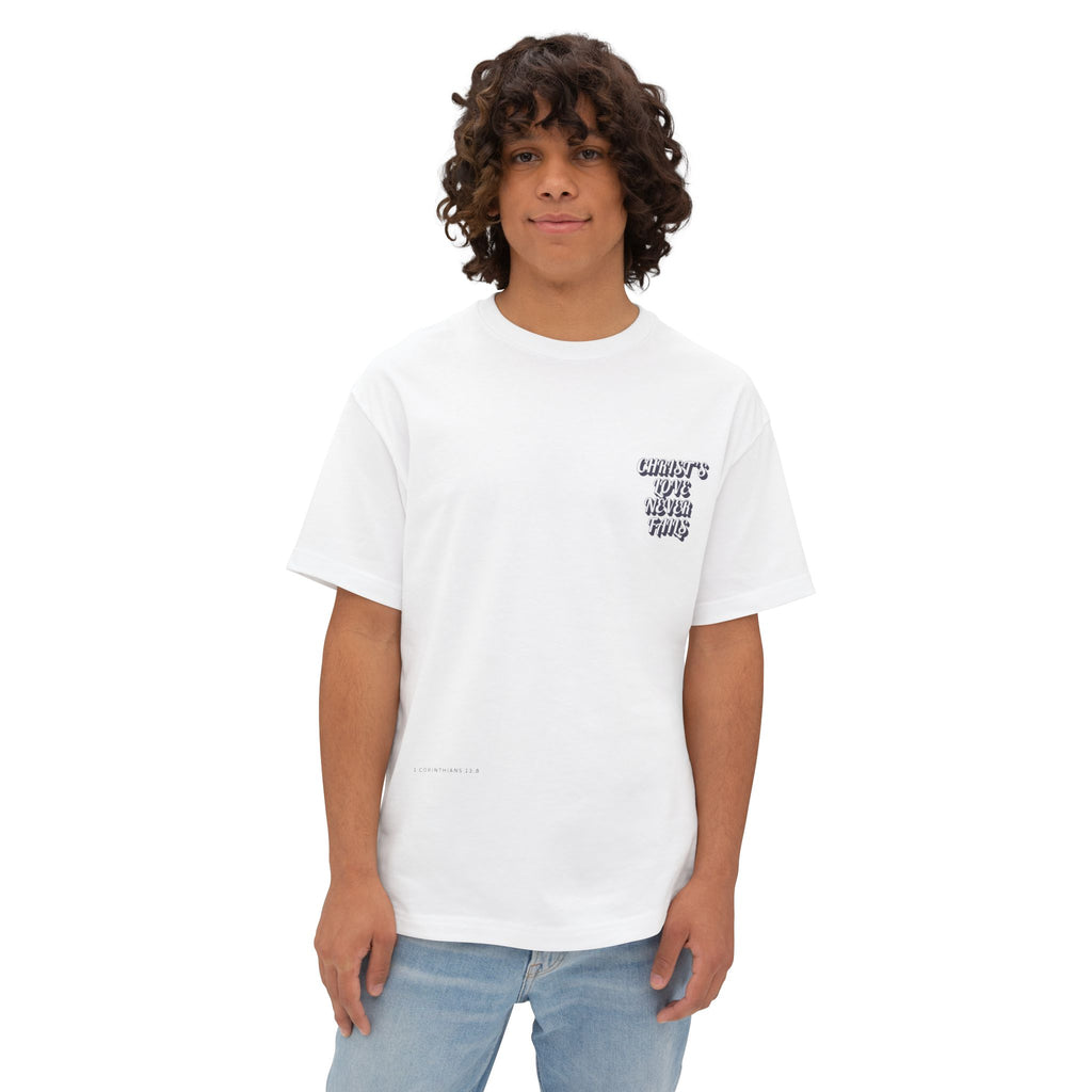 Christ’s Love Never Fails – Unisex Oversized Christian Tee | Eden