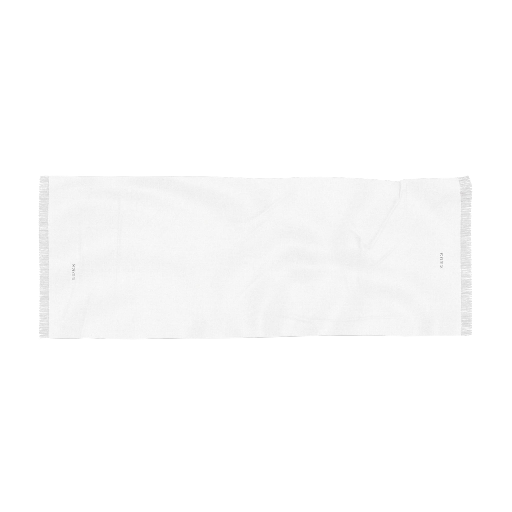 Light Scarf — Minimal White Lightweight Fringe Scarf