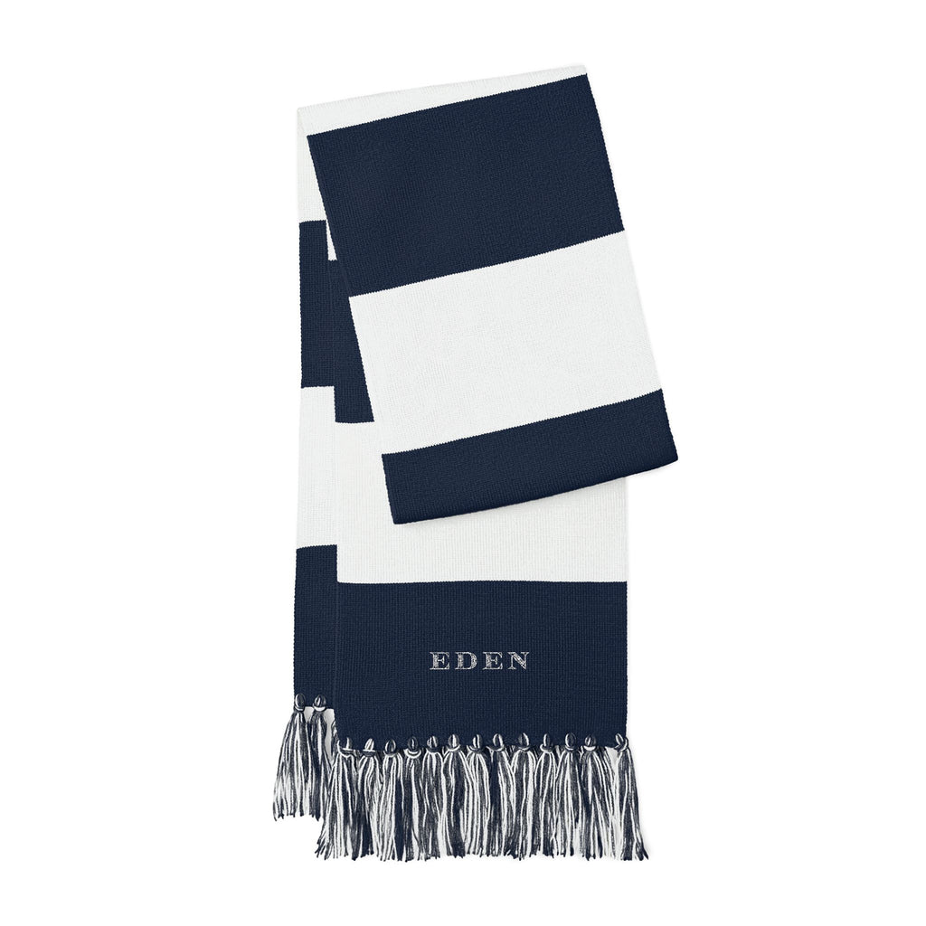 Embroidered Spectator Striped Scarf