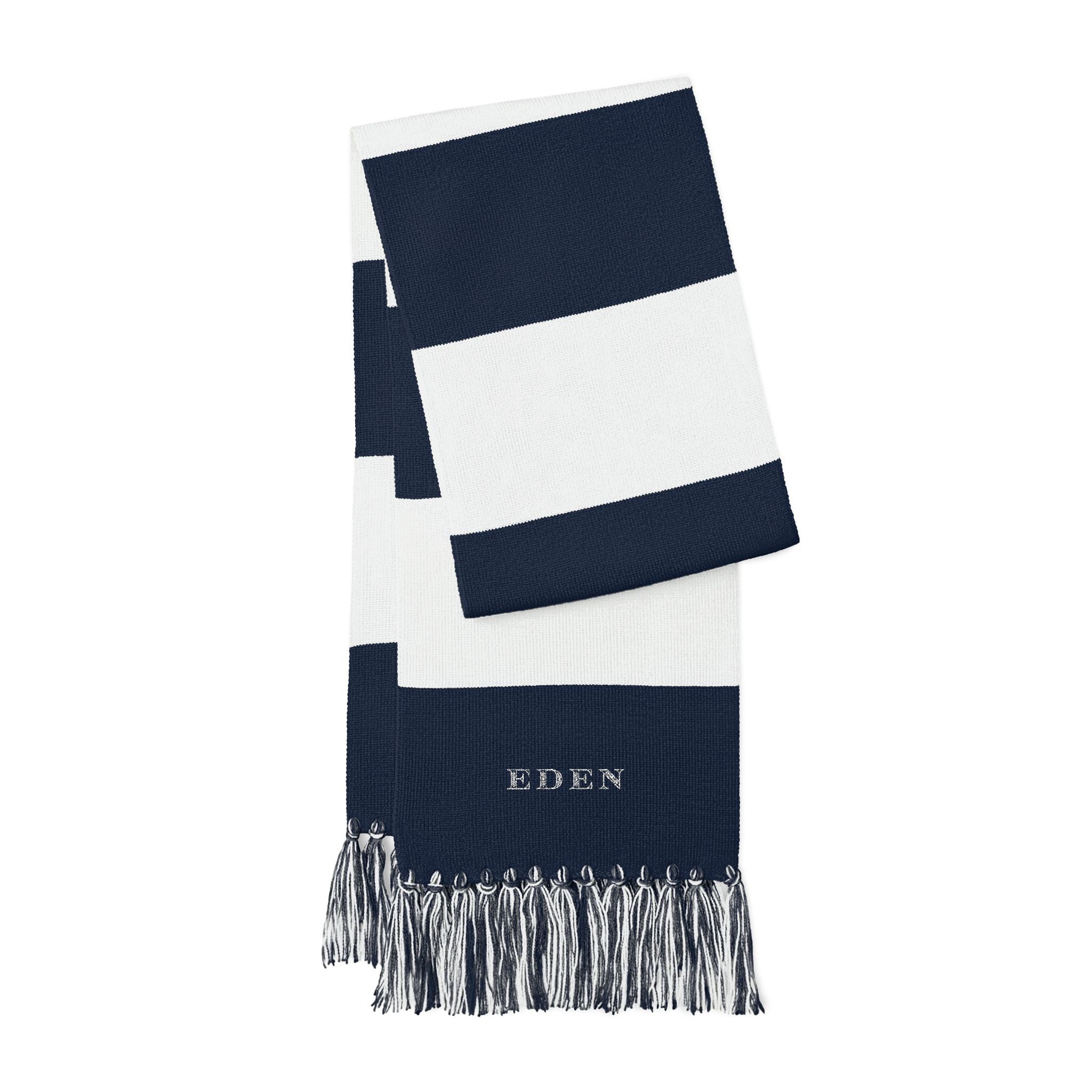 Embroidered Spectator Striped Scarf