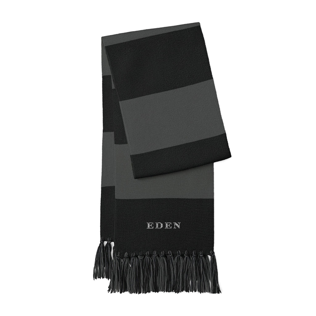 Embroidered Spectator Striped Scarf