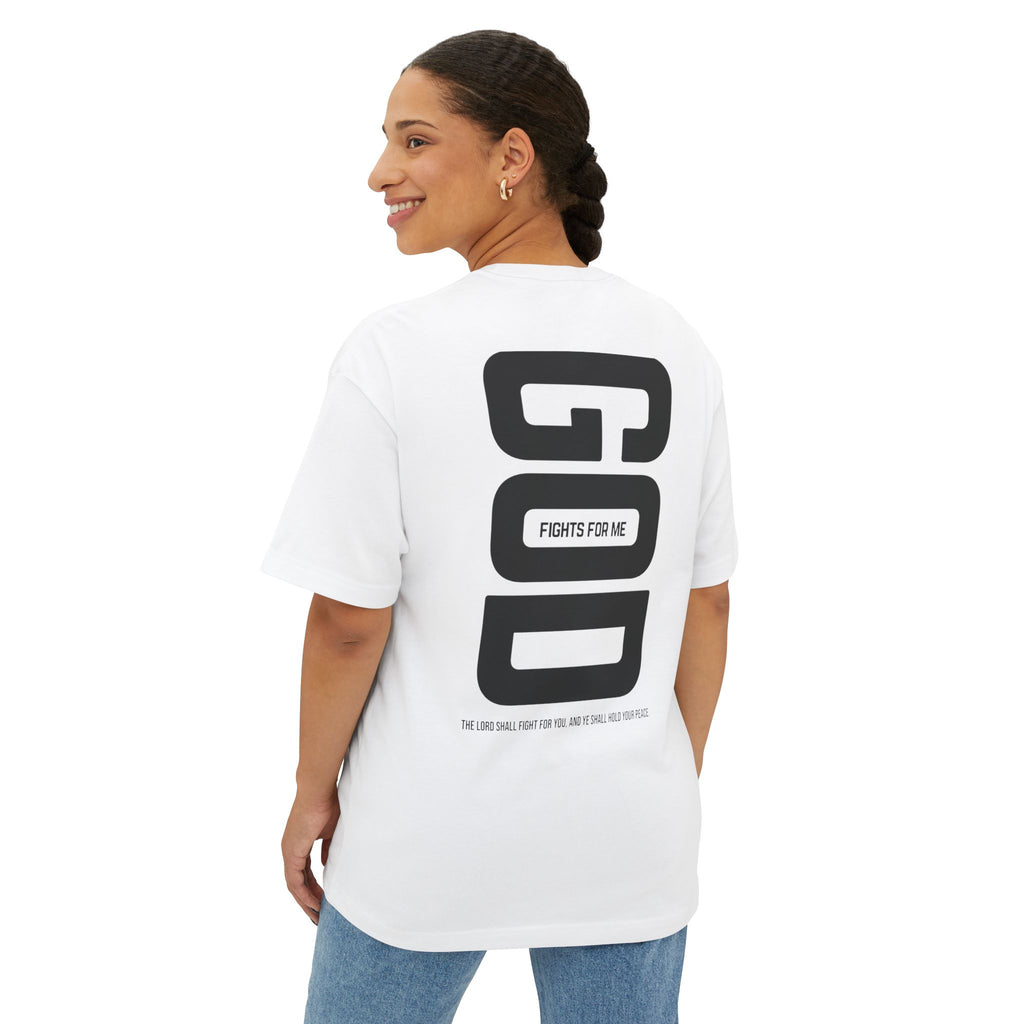 'GOD Fights For Me' Oversized Graphic Tee