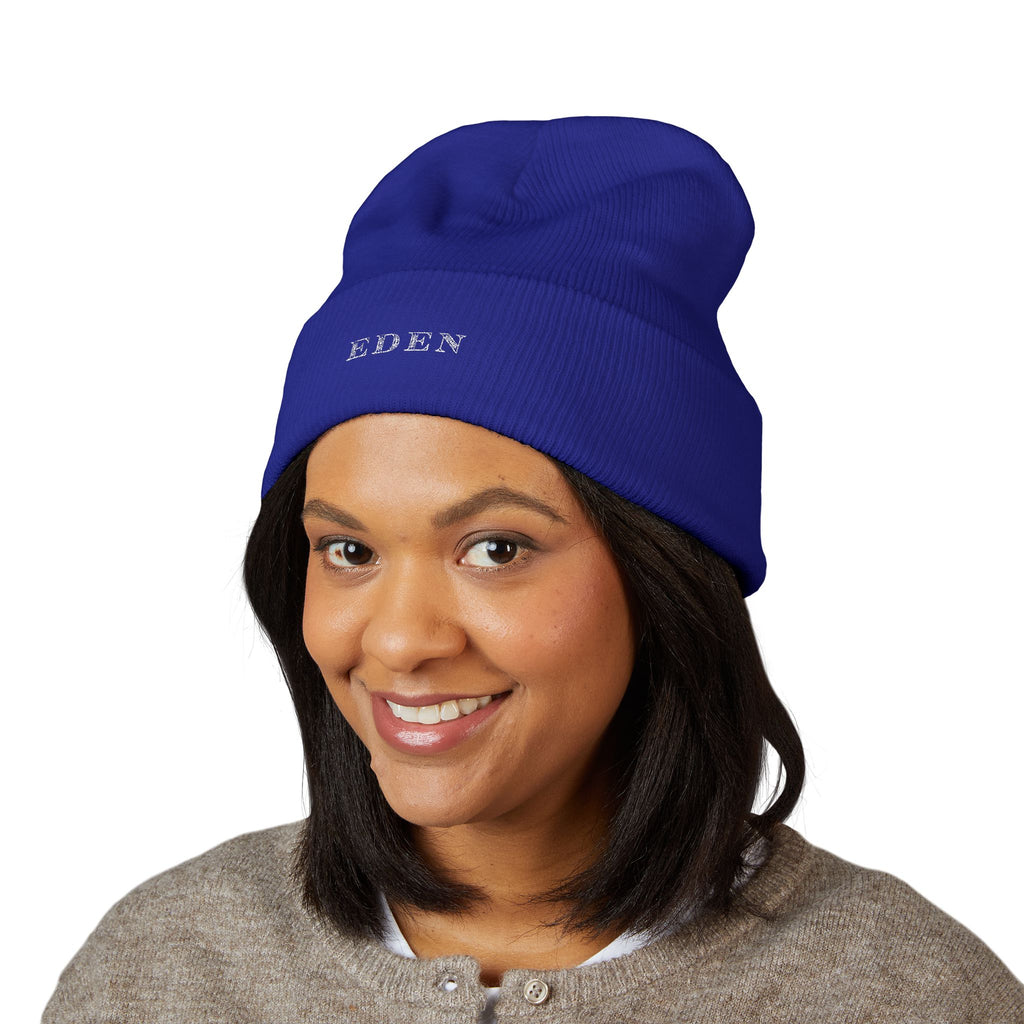 Knit Winter Hat  — Embroidered 'EDEN'
