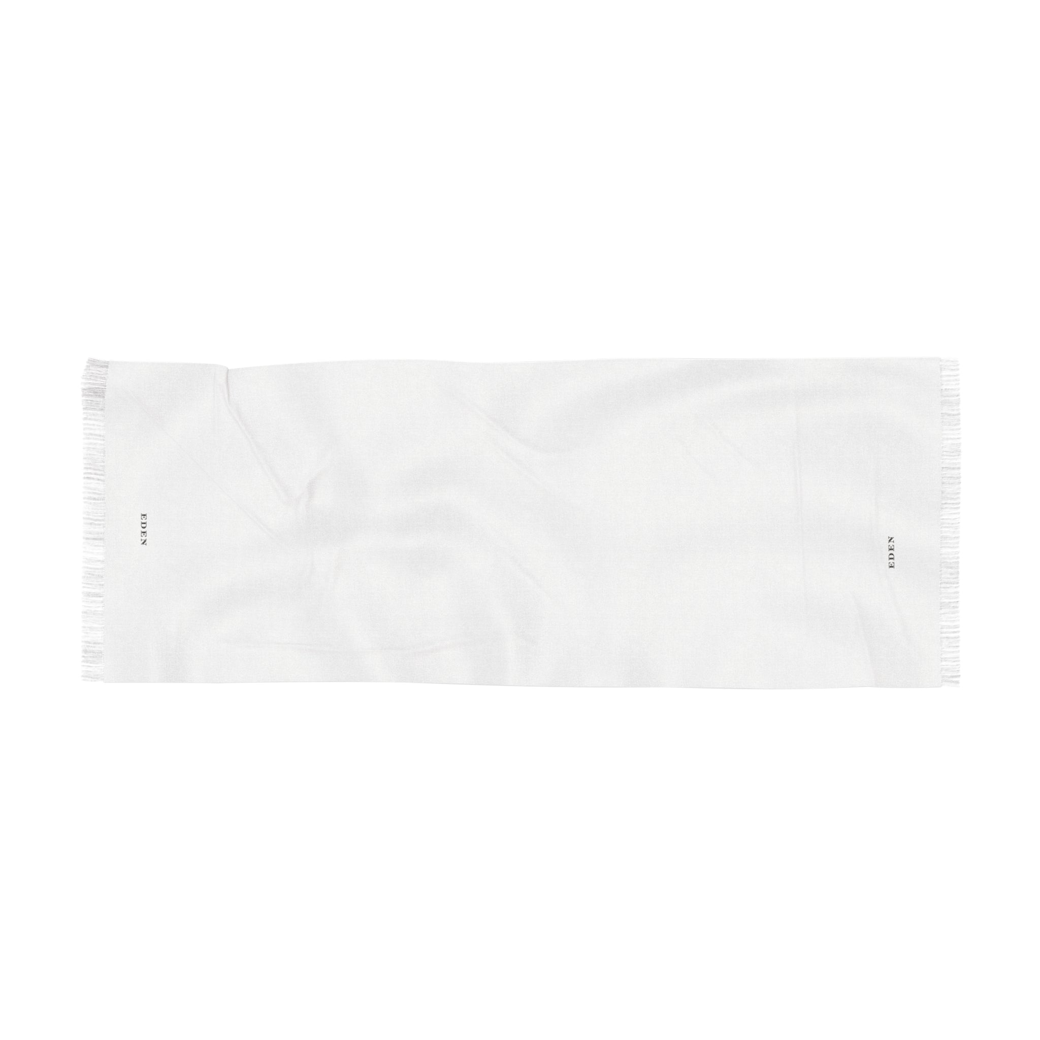 Light Scarf — Minimal White Lightweight Fringe Scarf