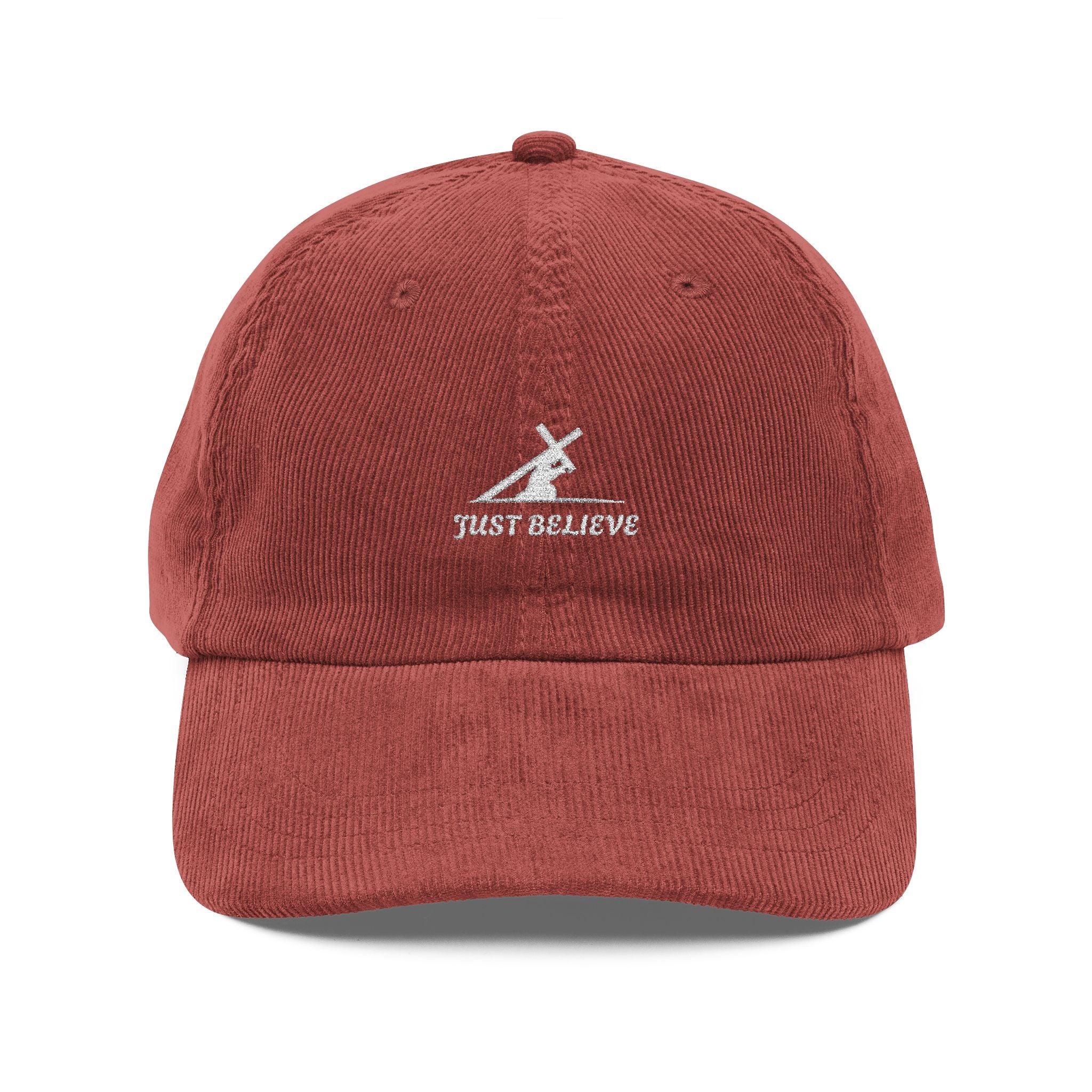 'Just Believe' Embroidered - Vintage Corduroy Cap